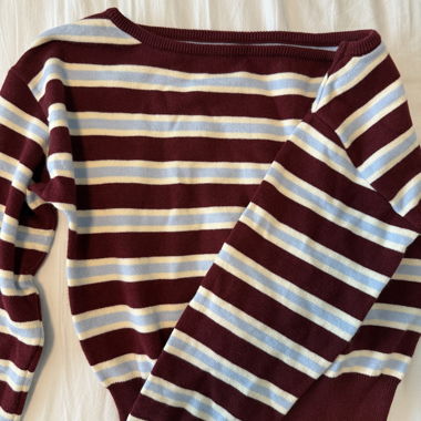 Maglione a righe bordeaux