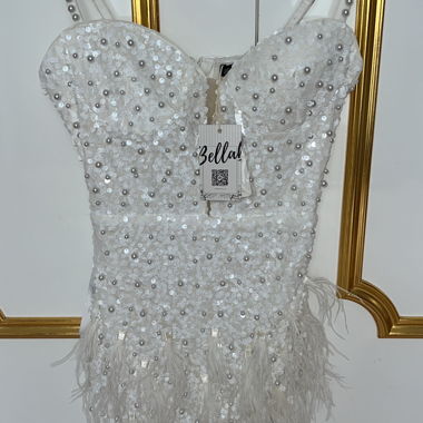 Embellished corset mini dress