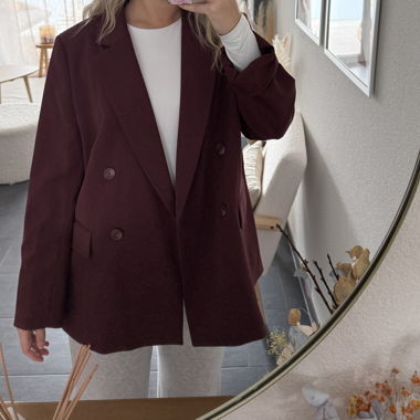 Bordeauxroter Blazer von H&M, Grösse L