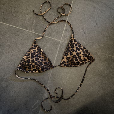 Leopard Triangle Bikini Top