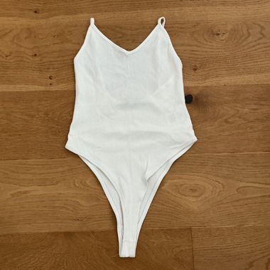 White Ribbed Bodysuit