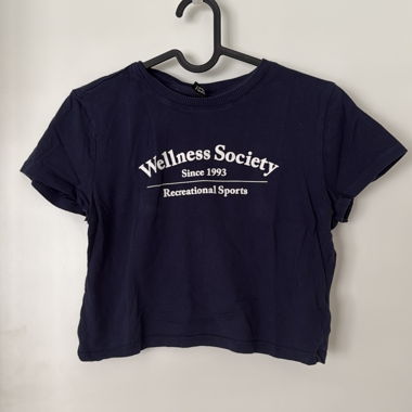 Crop top bleu "Wellness Society"