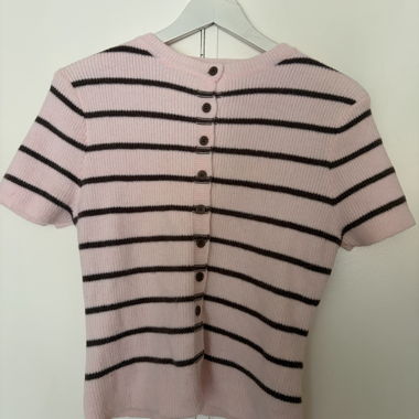 Cardigan a righe rosa