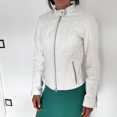 Giacca in cuoio bianca
