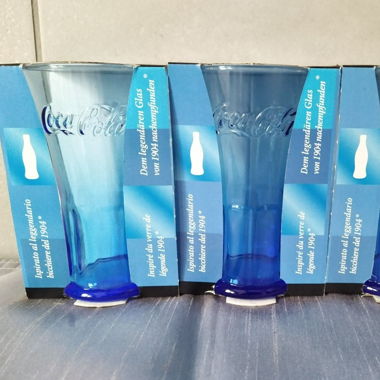 2007 McDonald's Coca Cola Glas Form 1904 3x Blau