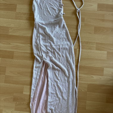 Robe longue pailletee rose