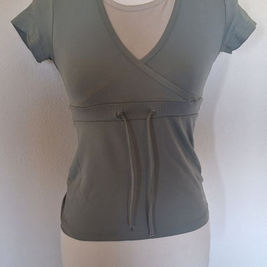 Grey sports shirt with wrap detail