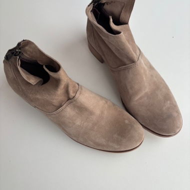 VIAMAESTRA stivaletti in pelle scamosciata beige chiaro Tg. 37