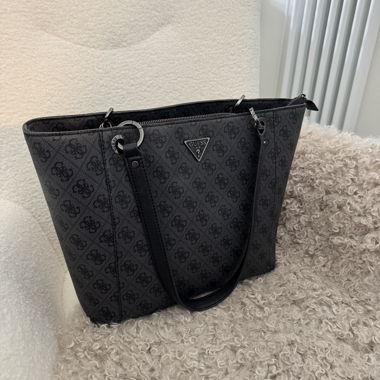 Borsa tote Guess nera con monogramma