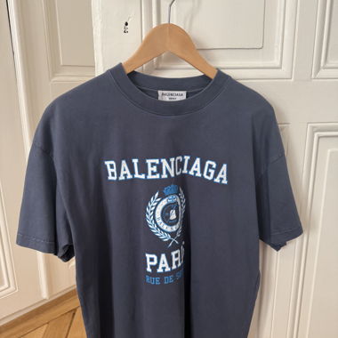 T-shirt blu Balenciaga