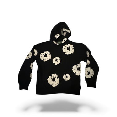 Denim Tears Cotton Wreath Black Hoodie; Size M