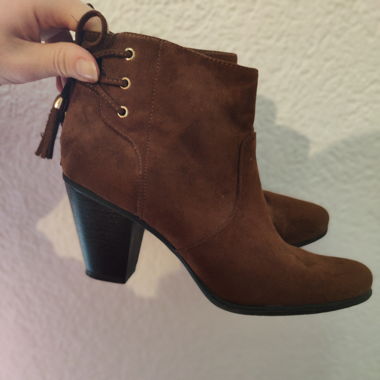 Schuhe braun Kunst Leder 