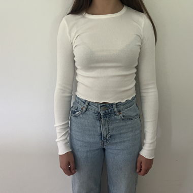 T-shirt manches longues blanc de Bershka