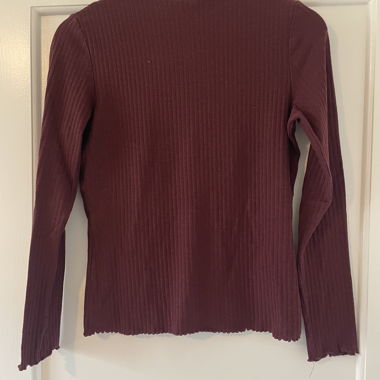 ONLY ribbed long-sleeve sweater bordeaux M
