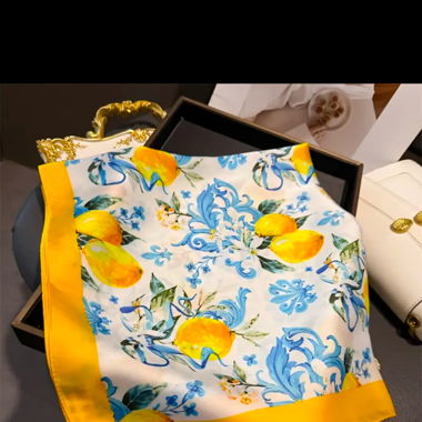 Foulard nuovo per capelli con motivo limone