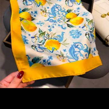 Foulard nuovo per capelli con motivo limone