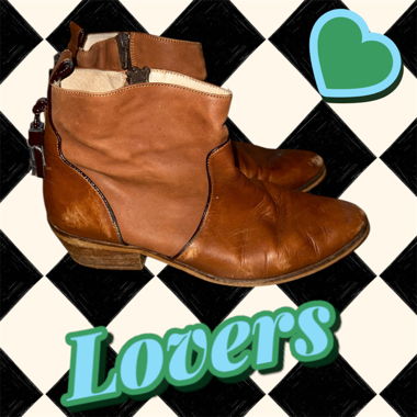 Ankle cowboy boots leather