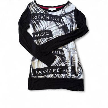 Black y2k Vintage printet longlseeve top