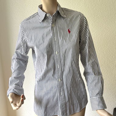 Ralph Lauren Sport Navy Pinstripe Button