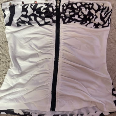 Zebra Pattern Bustier Top