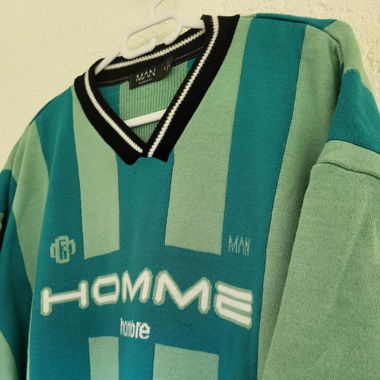 BooHooMAN Gestreiftes Jersey-T-Shirt – Vintage 90er Look