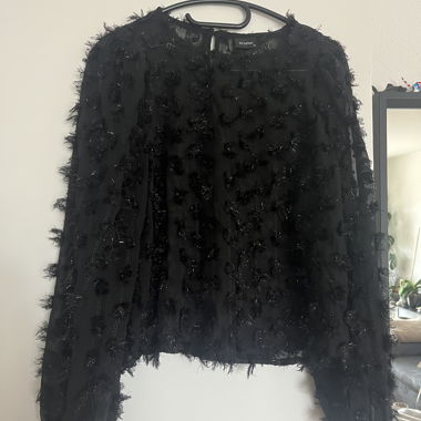 Black Sequin Blouse