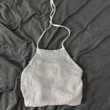 Pailletten-Top weiss XS