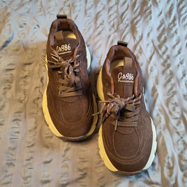 Sneaker con piattaforma marroni