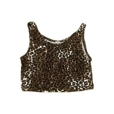 Top corto con stampa leopardata
