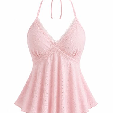 Haut rose à bretelles à nouer