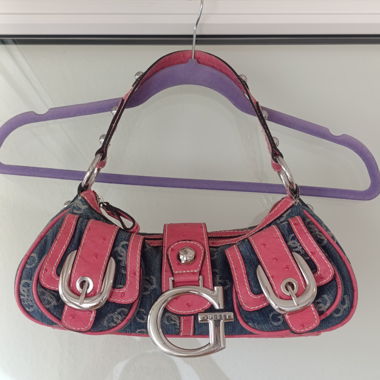 Borsa Guess denim rosa vintage molto rara