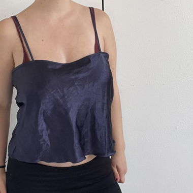 Silky Dark Blue Cami Top