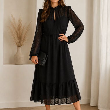 Abito in chiffon nero