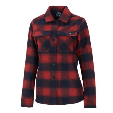 Fjork women's red merino wool overshirt