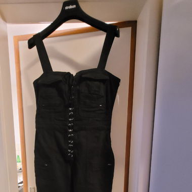 Good American Lace Up Utility Jumpsuit 