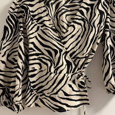 Zebra Wrap Blouse