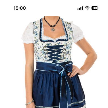 Mini-Dirndl, Gr. 40, Blue Roses