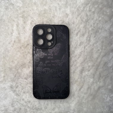 Custodia nera per iPhone 14 Pro con farfalle