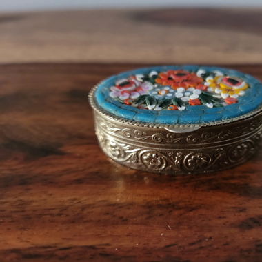Schmuckdose, Micro-Mosaikdose, Vintage