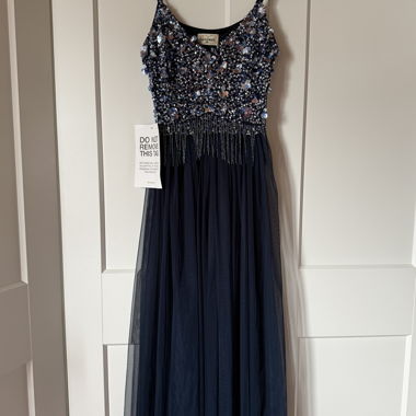 Robe de soirée à paillettes navy XS