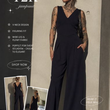 Tuta elegante con scollo a V