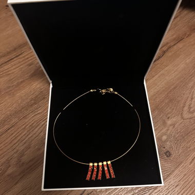 Vintage Swarovski gold-tone necklace red crystal