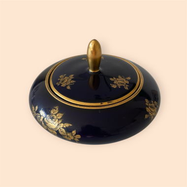 Scatola in Porcellana Vintage Lindner Bavaria vero Cobalto