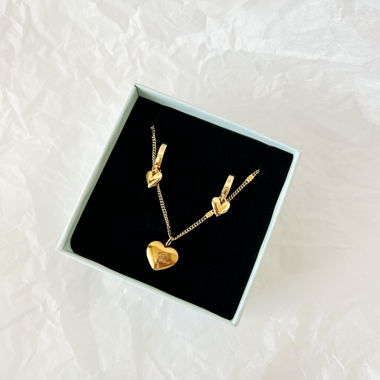 Herz Gold Schmuck Set - LOVE - 18k vergoldet
