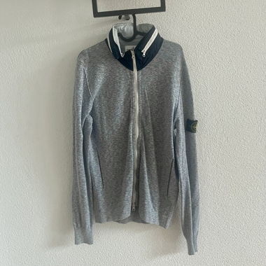 Giacca con zip Stone Island grigia