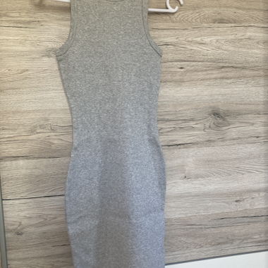 Grey ribbed camisole dress