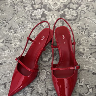 Red kitten heels 