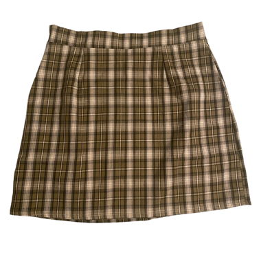 skirt checkered olive green