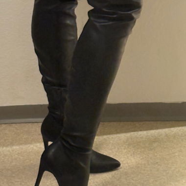Over-the-Knee Boots in Leather Look