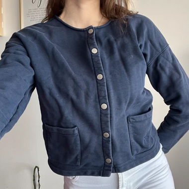 Quilted Cyrillus jacket women, size M navy blue